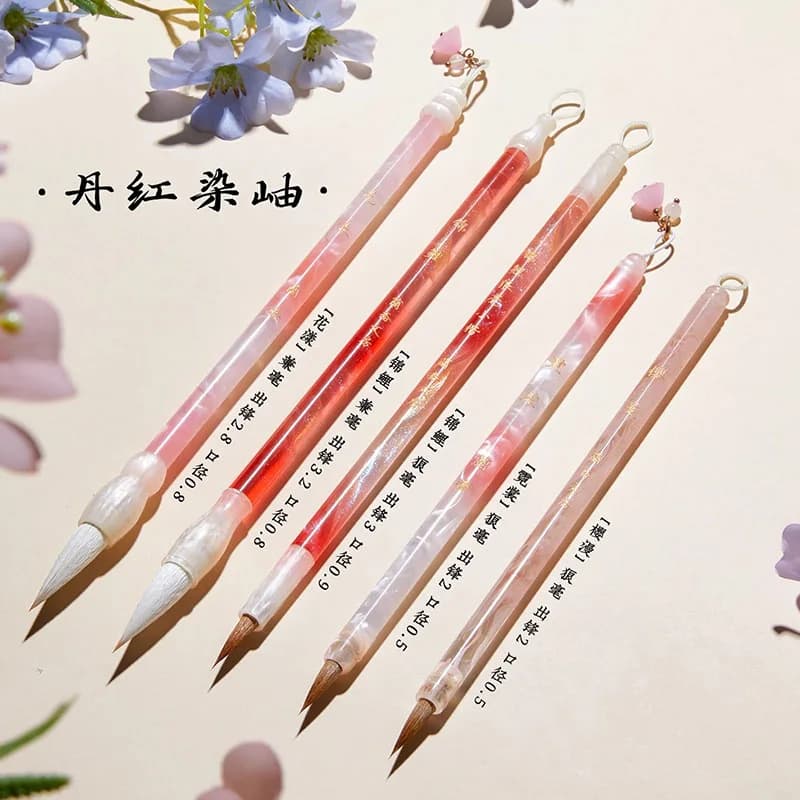 Chinese Painting Brush Set for Gongbi & Line Drawing, Fine Tip Calligraphy Brush for Xiaokai, Sumi-e Art Supplies