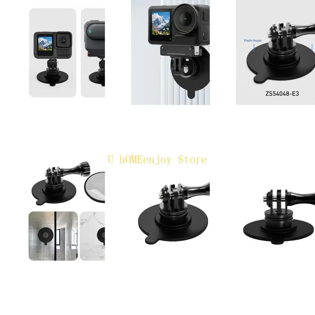 B0KF Triple Slot Action Camera Adhesive Bracket Alloy Base for Stable Flat Surfaces Mounting