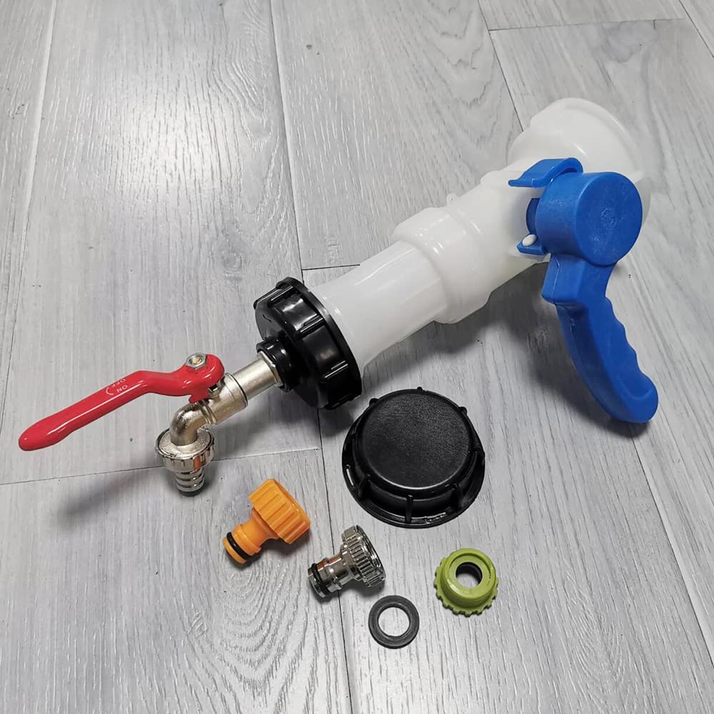 Set di rubinetti per tubi di prolunga per valvola a farfalla IBC, adattatore per rubinetto da 1/2", tubo di prolunga per valvola a farfalla da 2", capezzolo universale