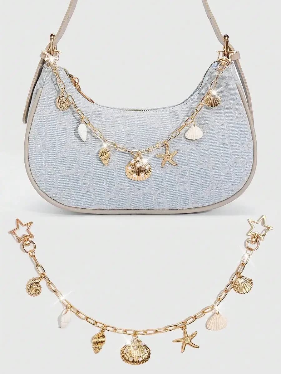 Seashell Starfish Chain Ornament For Handbag Beach Vacation Accessory