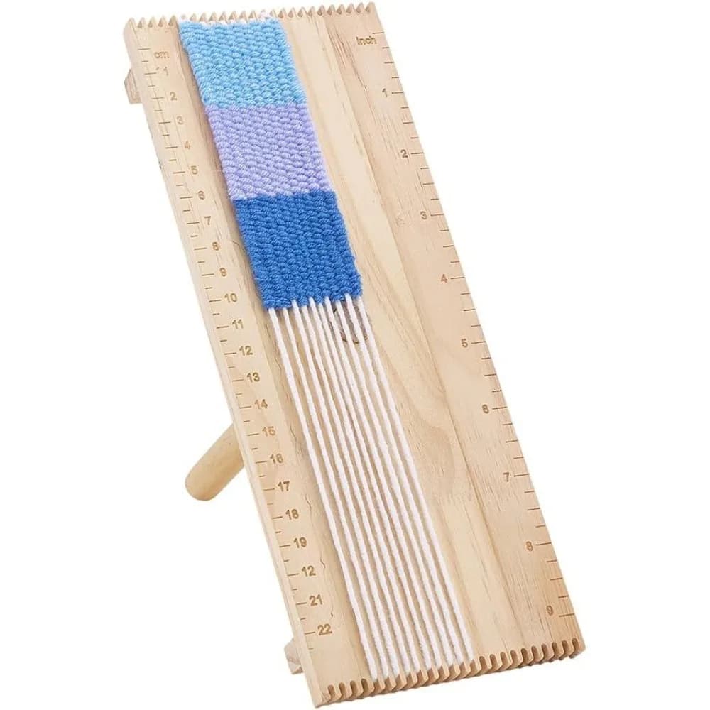 Wood Weaving Loom Kit Rectangle Jewelry Craft Weaving Looms DIY Hand-Knitting Weave Wooden Knitting Loom Tools for Beginners