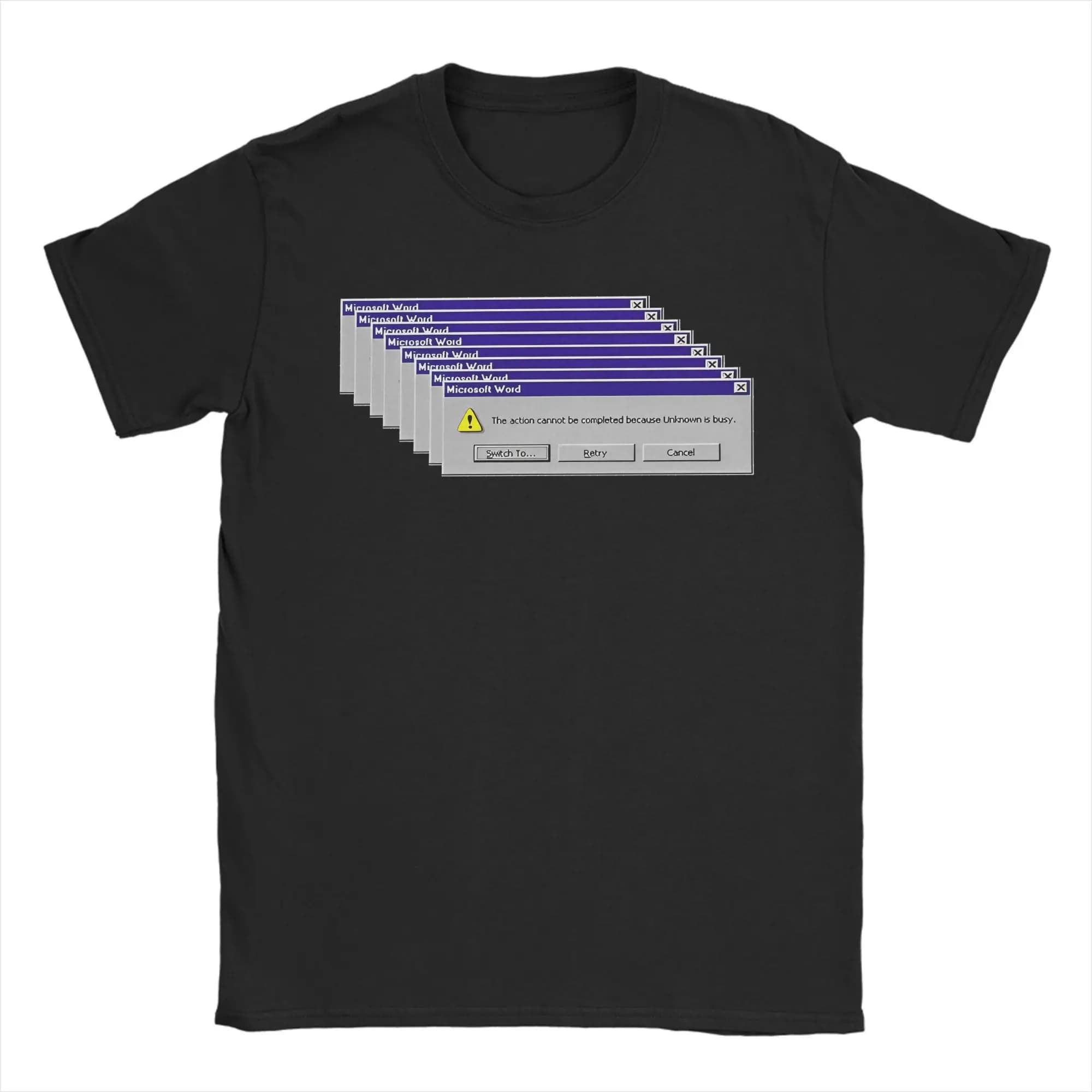 Hipster windows 98 error message T-Shirts for Men Crewneck 100% Cotton T Shirts Short Sleeve Tees Summer Tops