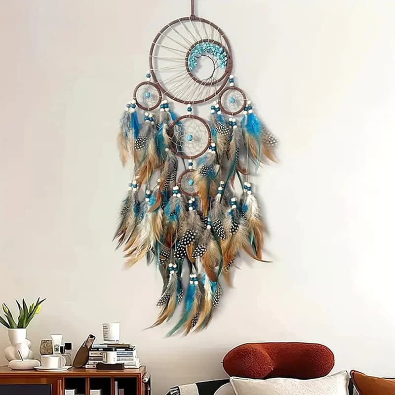 Catcher Vintage Wind Chime Hanging Ornament Home Decor Indian Natural Stone Tree Of Life Dream Catcher Wall Decor