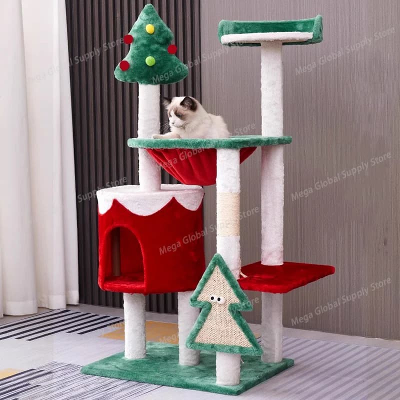 Christmas Tree Nordic Cat Climbing Frame Houses Modern Cat Tree Scratching Post Playground for Cat Furniture Columpio Gatos