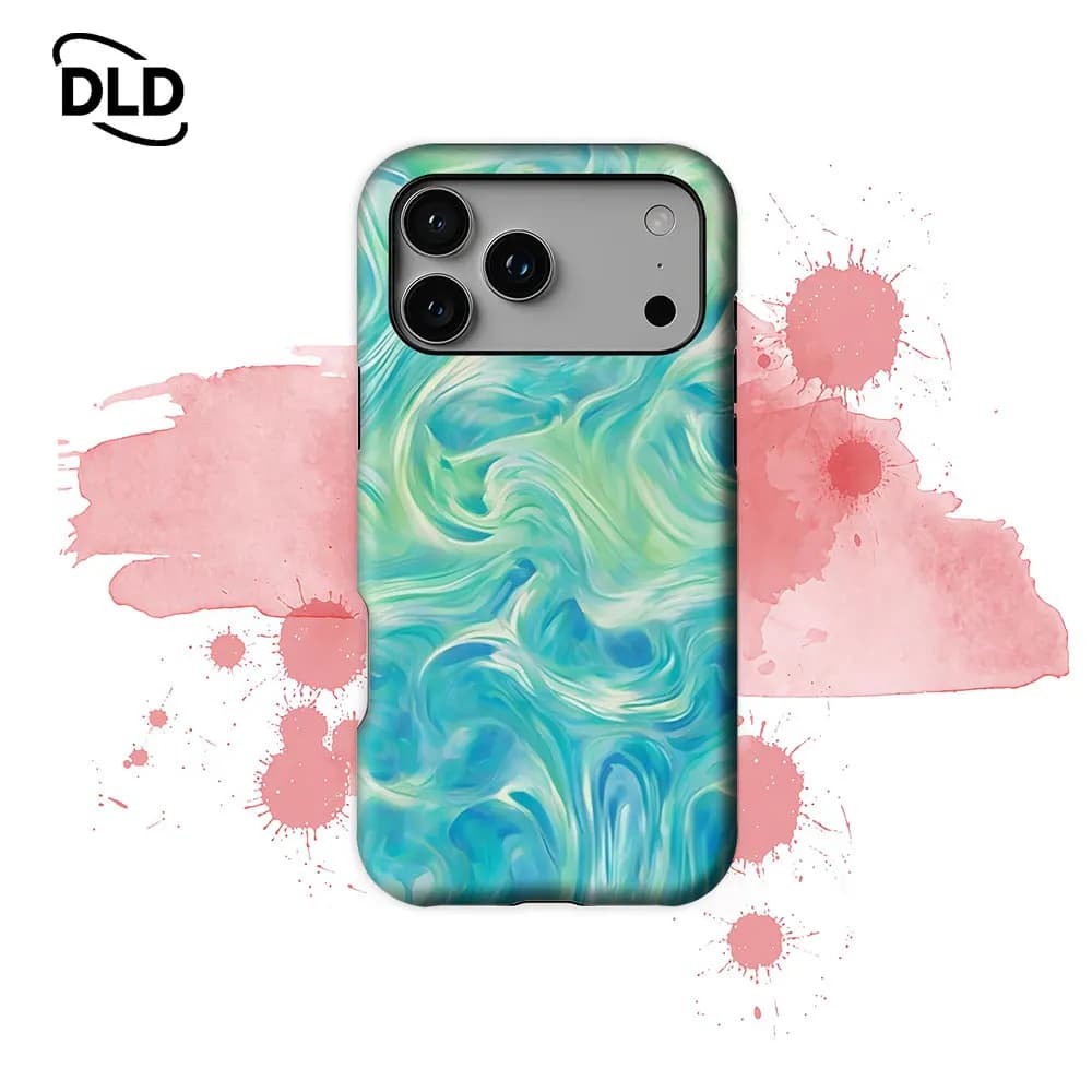 Custodia per telefono Aqua Swirls magnetica per iPhone 17 16 15 14 13 Pro Max Plus, custodia robusta a strato singolo/doppio