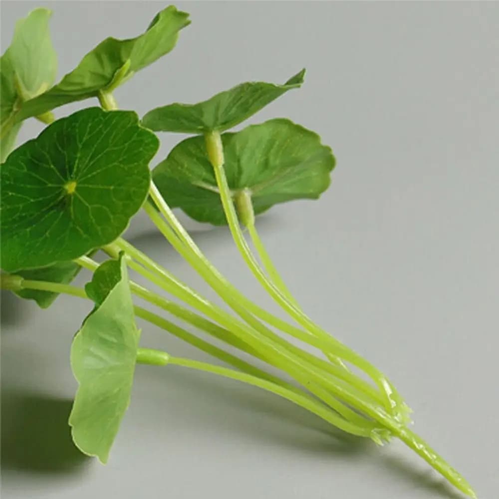 9 Artificial Lotus Sheets in Plastic, Realistic Money Grass Simulation, Elegant Small Fin Plants for Weddings and Celebrations