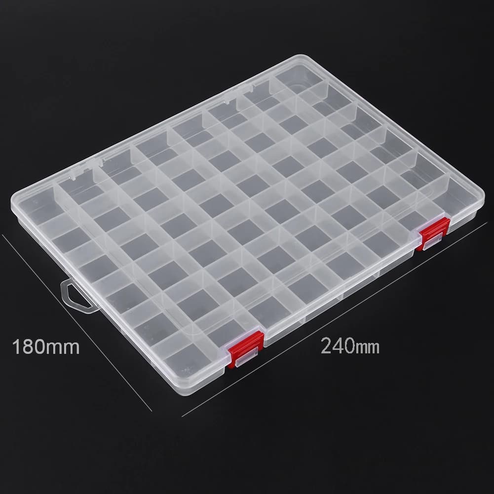 Fishing Equipment Box with 48 Parts, Organizing Container for Fish and Beam, Plastic Raincoat
