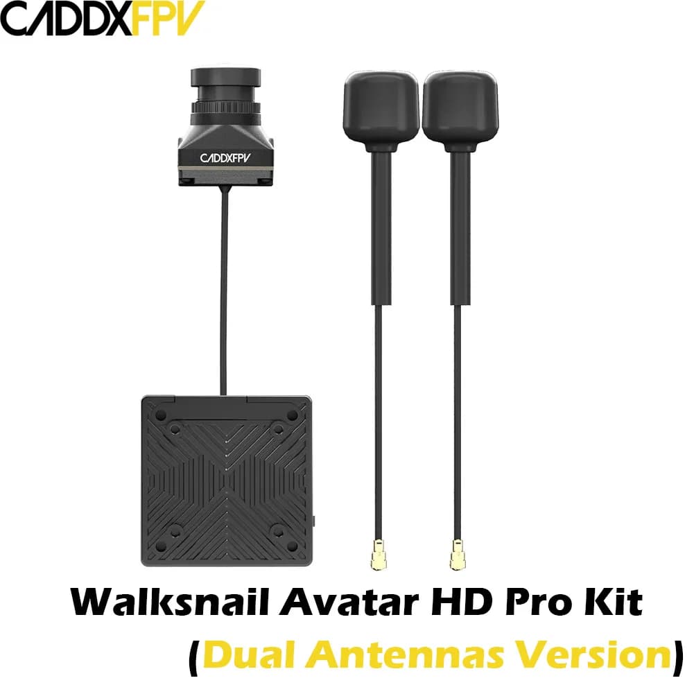 Kit Caddx Walksnail Avatar HD V2 / Avatar HD Pro (Versione Doppia Antenna) Gyroflow+32G per Droni FPV Freestyle, Componenti Fai-da-Te