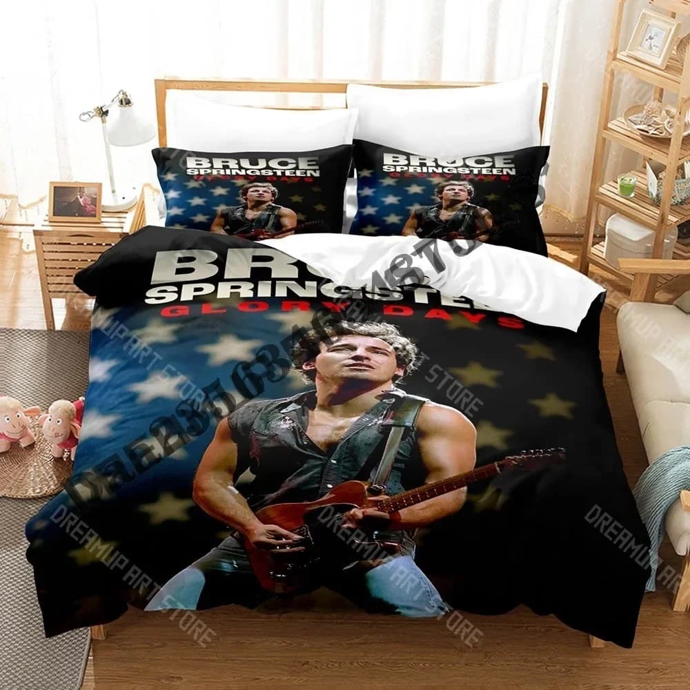 Set di biancheria da letto con stampa 3D Bruce Springsteen E Street Set letto singolo matrimoniale Queen King Size Set copripiumino per camera da letto per bambini adulti Letto