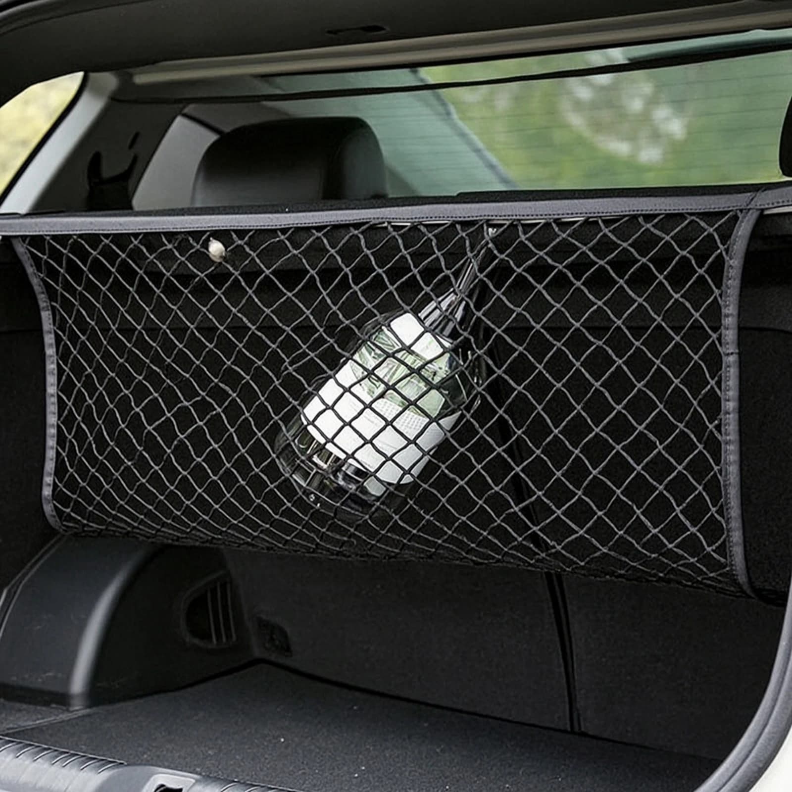 Double-Layer Cargo Net Elastic Car Cargo Net Car Trunk Organizer with Mesh Flexible Heavy-Duty for Travelers, Road Trips
