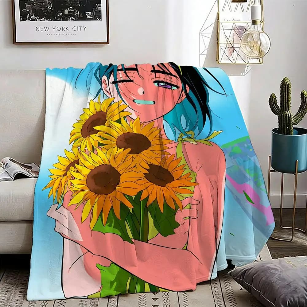 Alien Stage SUA anime Throw Lightweight 240g Flannel Blanket Soft Skin-friendly for Summer Cooling