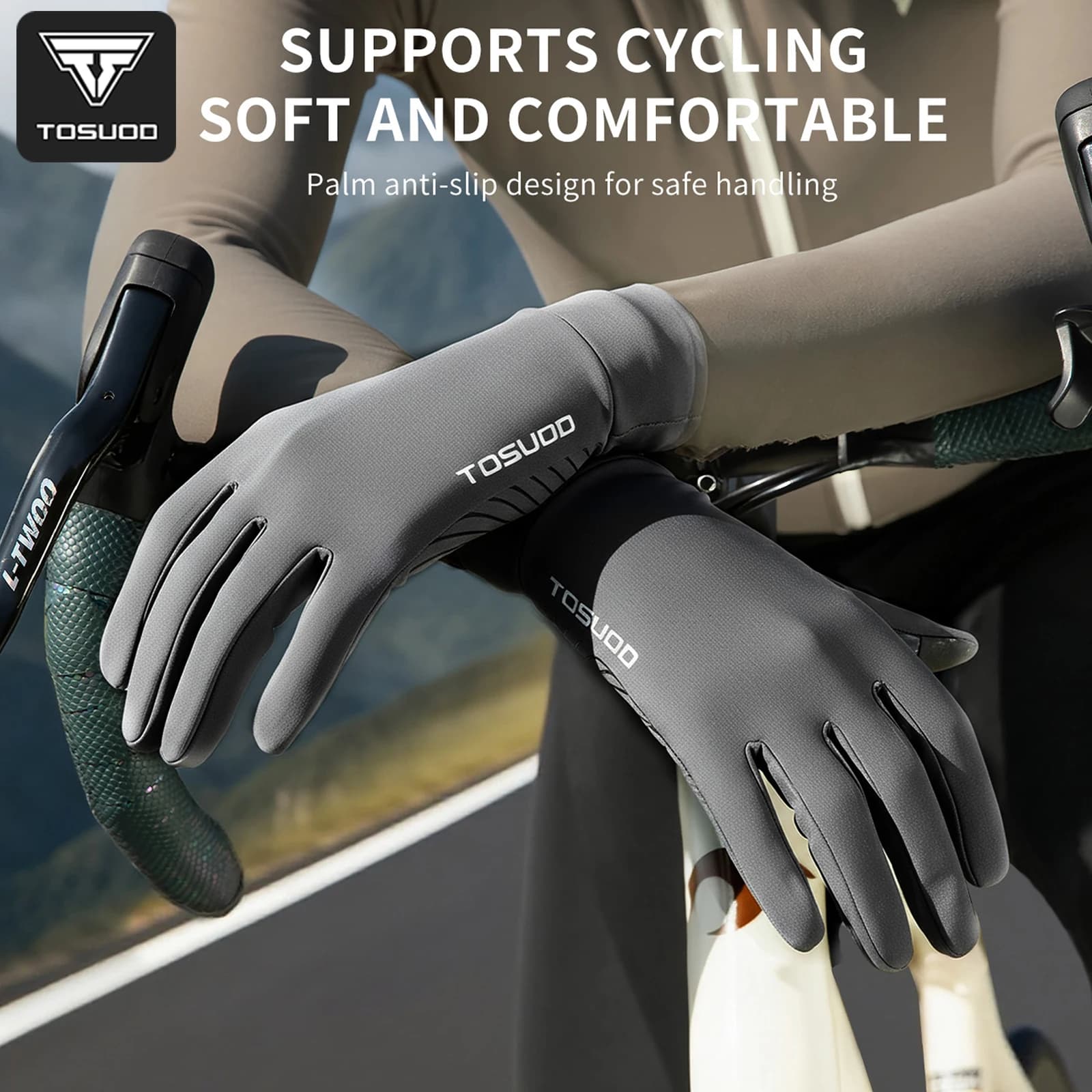 TOSUOD Thermal Gloves in Hot and Anti-slip Pile with Touchscreen for Race Cycling Sports Open Man Woman