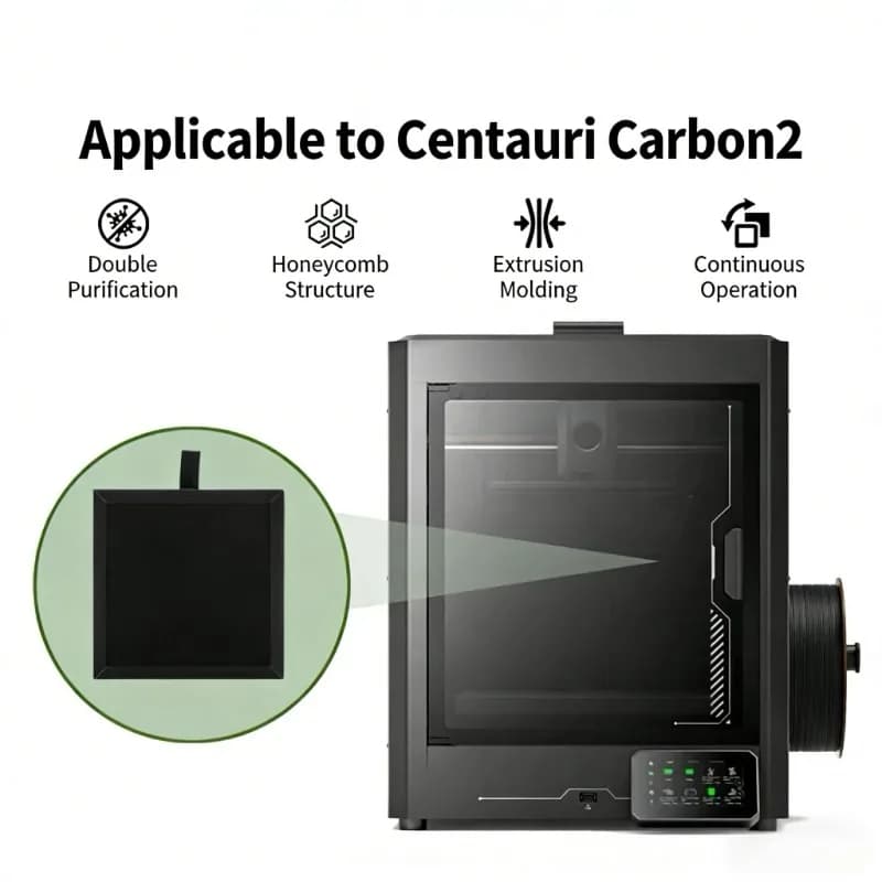 Centauri Carbon Purification Accessory, High Efficiency CC2 Filtrant Element for Fume Filtration, Stable and Dureble Performance for 3D Printers