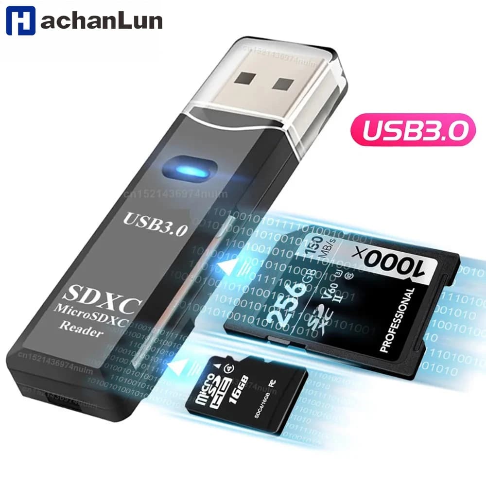 Lettore di schede SD TF 2 in 1 Adattatore per schede di memoria USB 2.0 USB 3.0 Convertitore per lettore di schede intelligenti per accessori per PC portatili