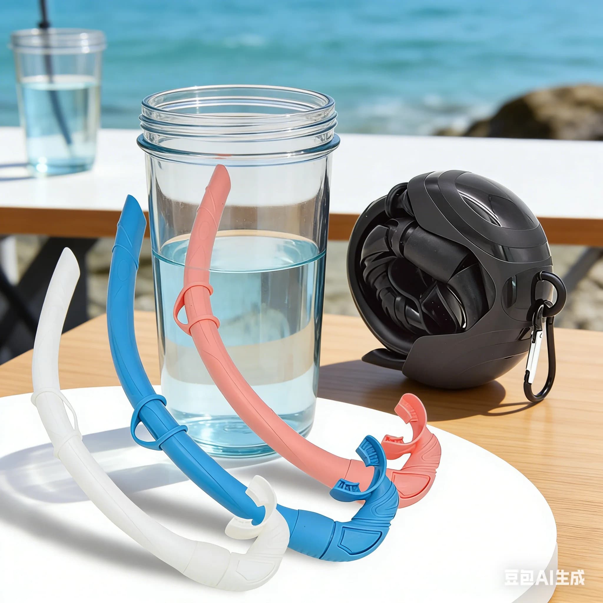 Tubo per Respirazione Subacquea in Silicone Arrotolabile da 37 cm con Fibbia per Snorkeling e Nuoto - Accessori di Ricambio