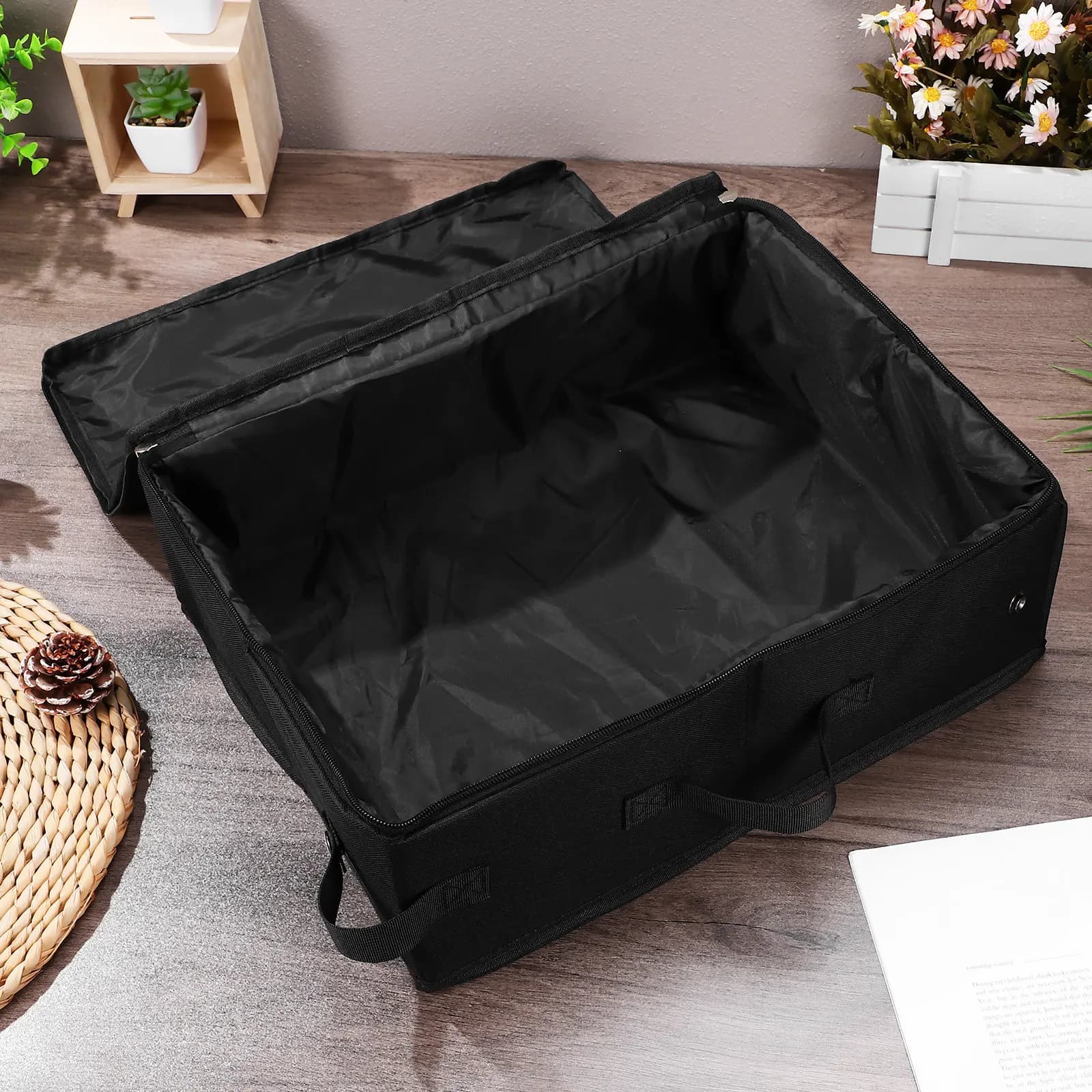 Portable Cat Travel Litter Box Foldable Large Capacity Oxford Fabric Collapsible Lid Handle Cat Litter Box for Outdoor Car
