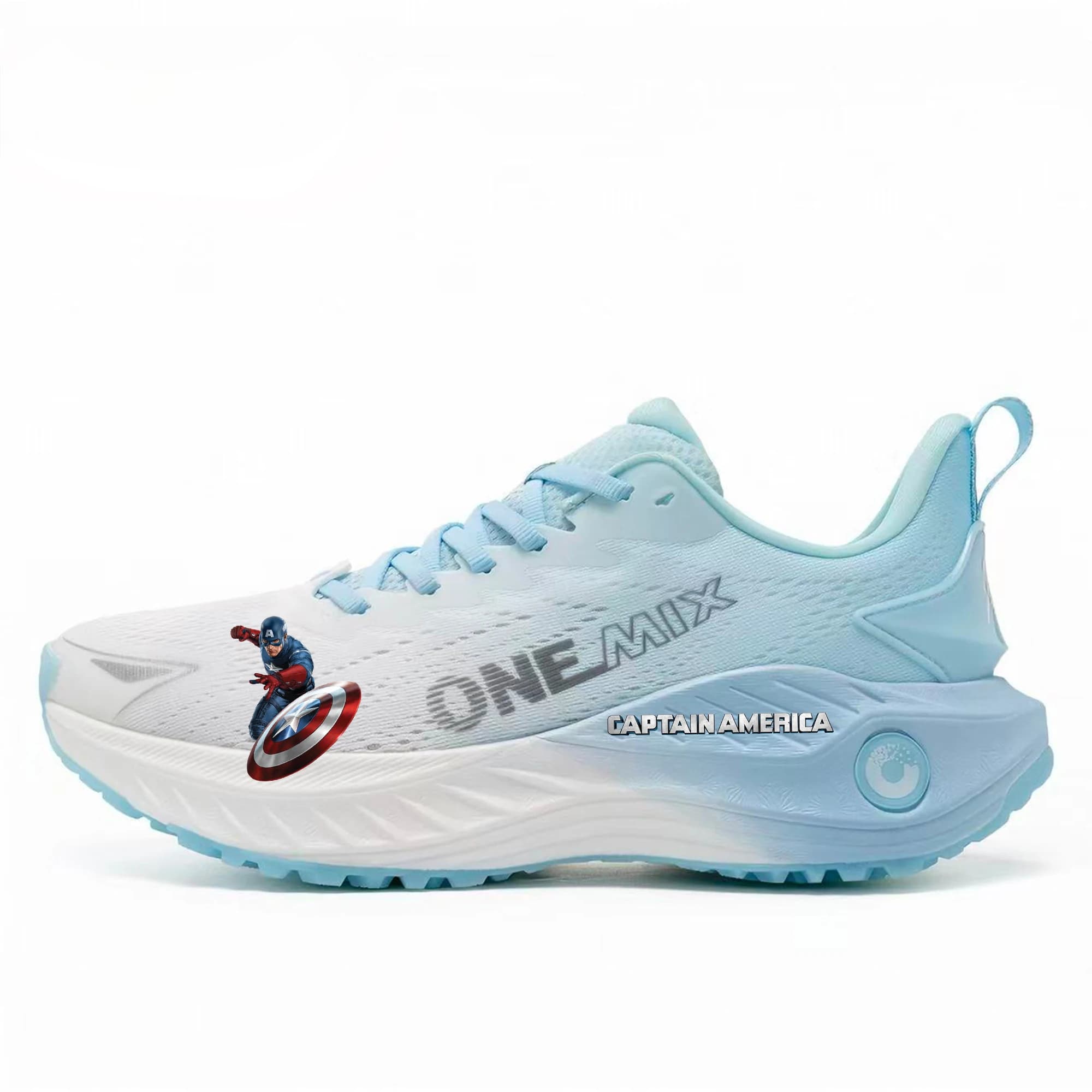 ONEMIX Marvel Captain America Scarpe da corsa Uomo Donna Sneaker traspirante Scarpa da jogging leggera Scarpa da ginnastica per esterni Scarpa personalizzata per coppia
