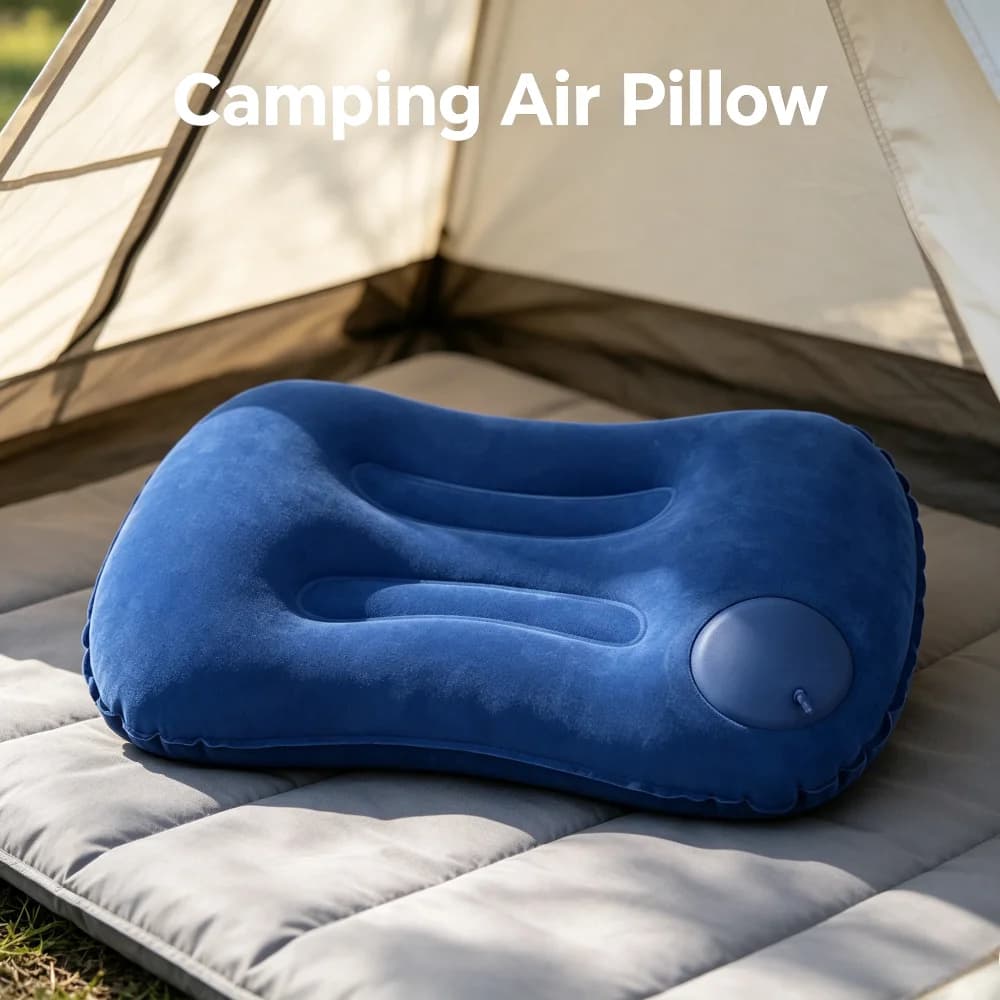 Portable Inflatable Camping Pillow Ultralight Travel Neck Lumbar Support for Car Pool Office Home Sleeping Cushion