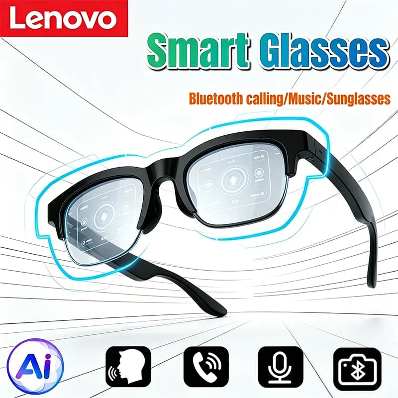 Lenovo 2026 New 8K AI Smart Sunglasses AI Translation HD Hands Free Calling AI Chat Recording Music Player Smart Glasses