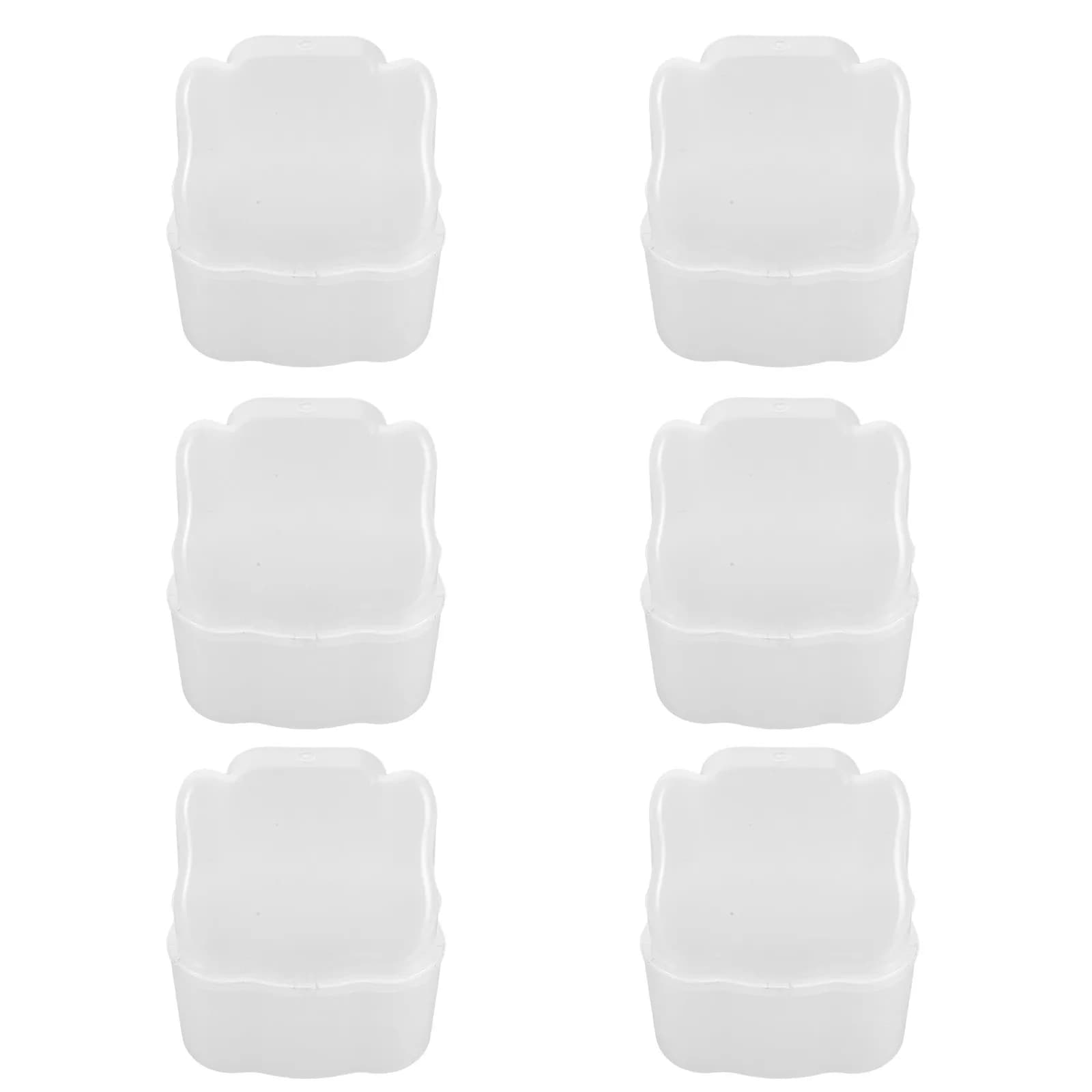 6Pcs Anti Splash Transparent Bird Feeder Bowl External Mount Spill Resistant Food Water Container Parrot Cockatiel Small Pet