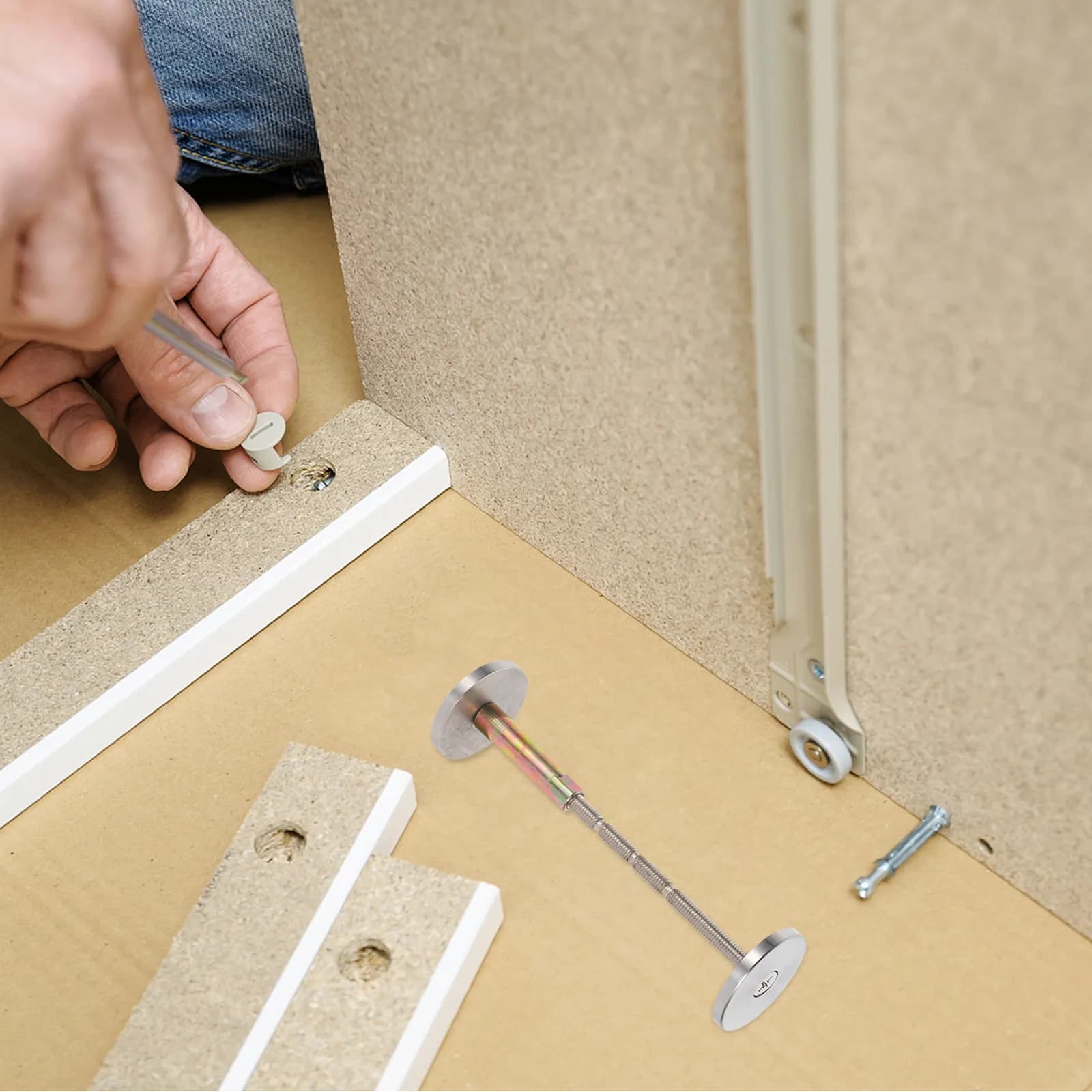 Copertura per Foro Serratura Porta in Metallo, Finitura Opaca, Antifurto, per Maniglia e Foro della Serratura, per Porte Interne ed Esterne, Sicurezza