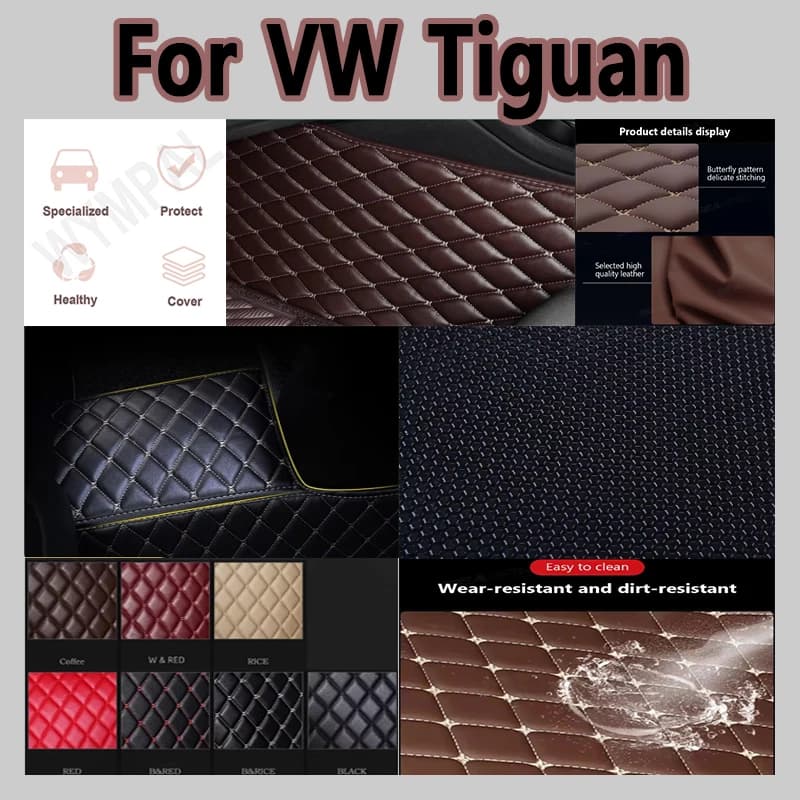 Tappetini per auto di lusso per VW Tiguan 2009 2010 2011 2012 2013 2014 2015 2016 Auto Rilievi del piede Tappeto Copertura Accessori interni