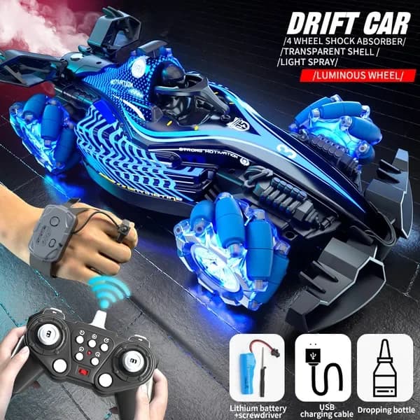 Auto giocattolo telecomandata in stile F1, con musica e luci, la coda può fare spruzzi.
