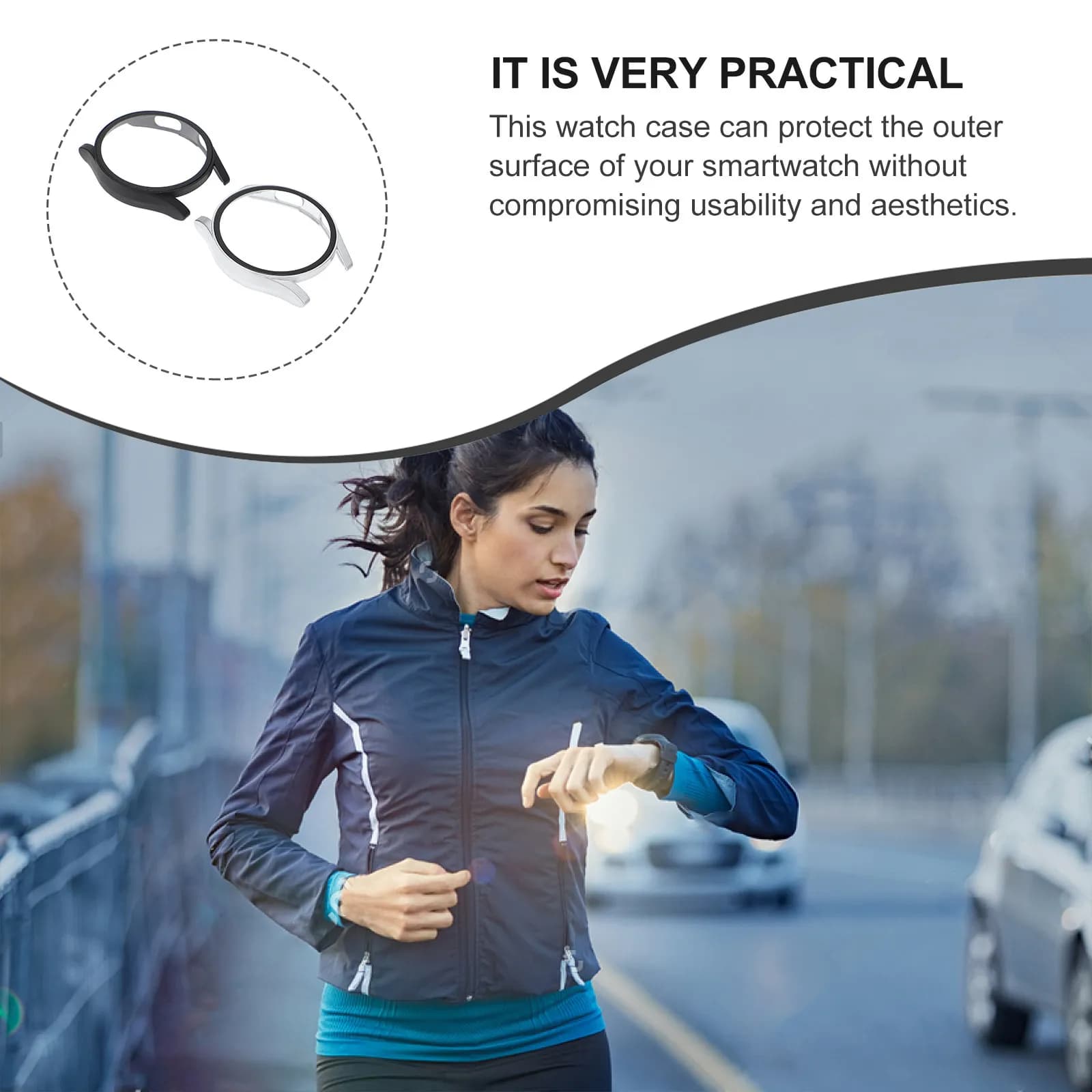 2 pezzi di copertura protettiva per smartwatch, custodia per orologio ad alta durezza, guscio di protezione completa, antigraffio, compatibile con Galaxy Lightweight