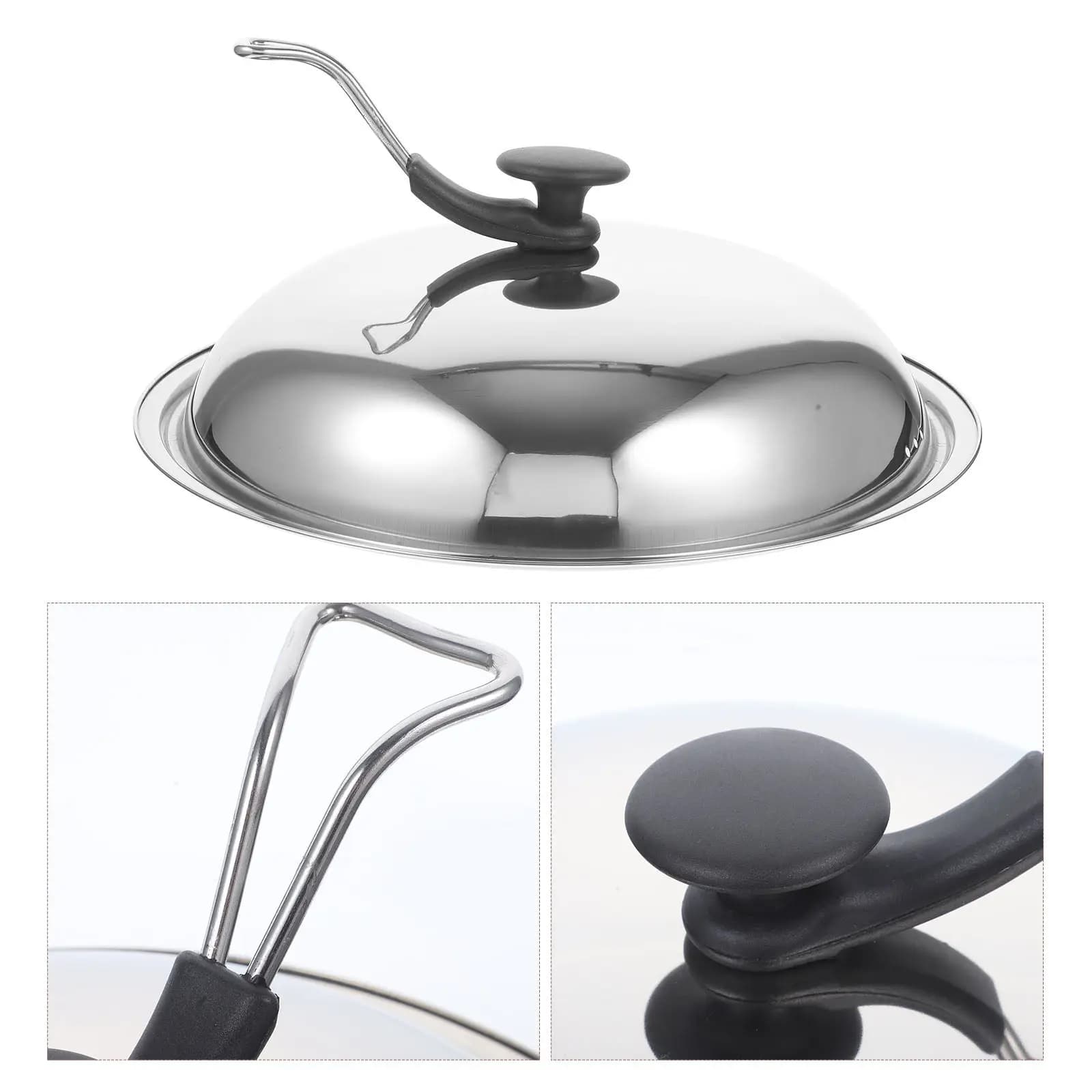 Coperchio Universale in Acciaio Inossidabile per Pentole, Padelle, Wok, Design Verticale Autoportante per Facile Monitoraggio degli Alimenti