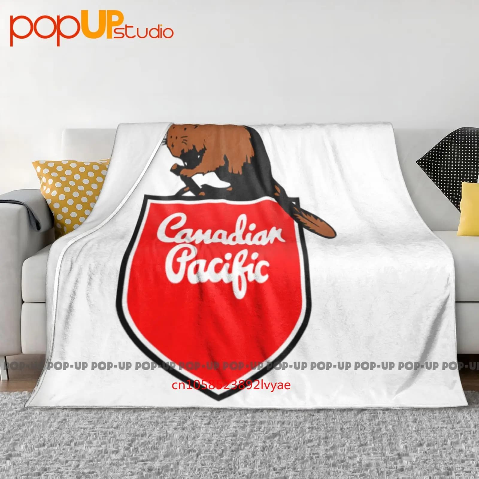 Canadian Pacific Cp 1950'S Beaver Shield Logo Coperta ultra morbida Trapunta Copridivano invernale Copridivano