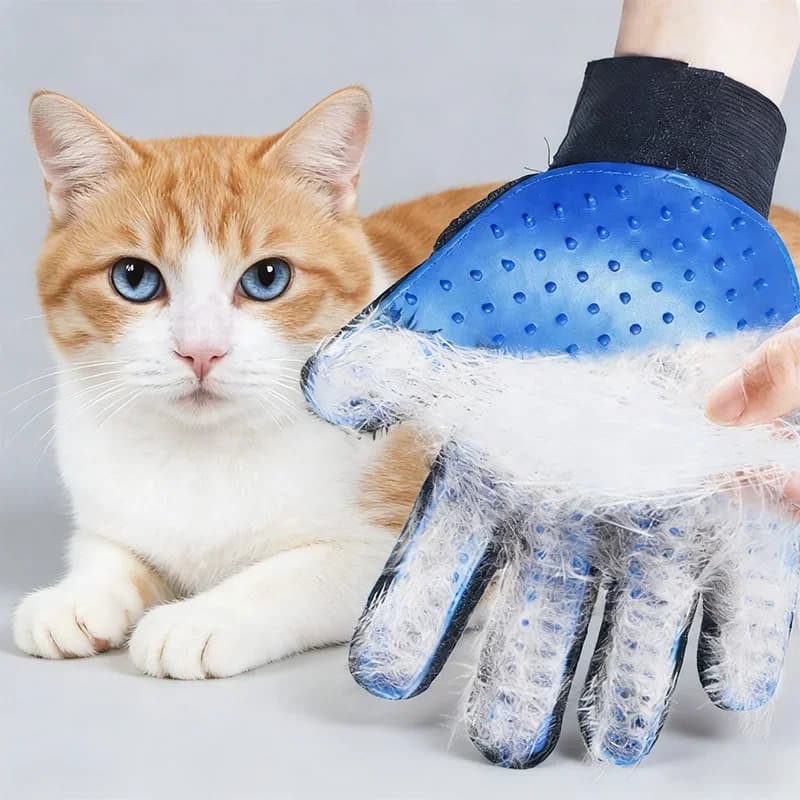 Guanto per la toelettatura di cani e gatti, in gomma, per massaggio e rimozione peli, spazzola per il bagno degli animali domestici, accessorio pettine per la perdita di pelo