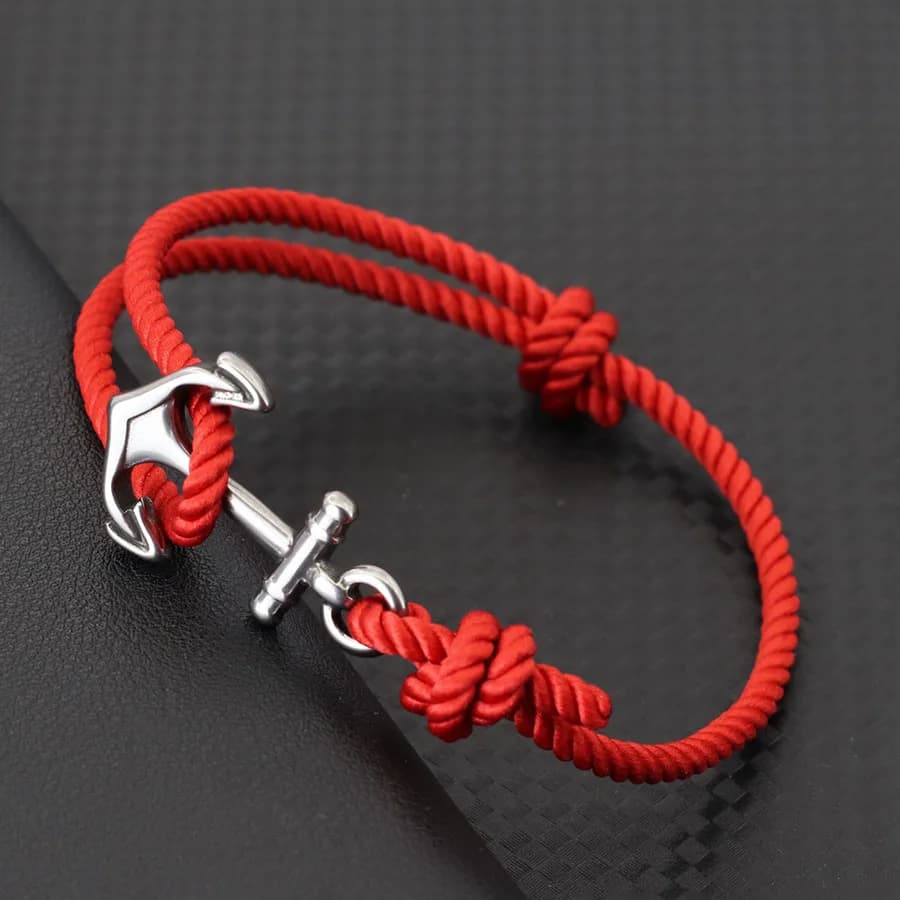 Bracciale con ancoraggio stile marino per uomo, fatto a mano, regolabile, con corda di grado A, braslet da spiaggia, surf, avvolgente, accessori per ciclismo