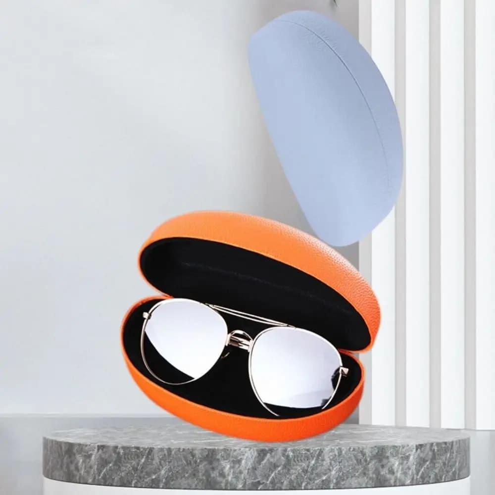 Portable Leather Men and Women Iron Box Sunglasses Box Glasses Case Sunglasses Case