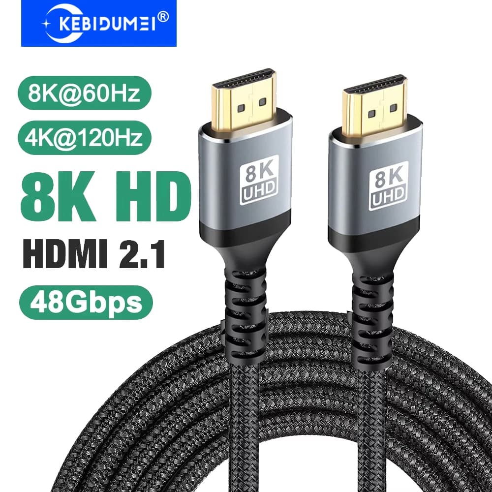 HDMI cable 2.1 8K 48Gbps 8K60Hz 4K120Hz 2K144Hz HDMI cable to HDMI eARC Dolby HDR10 for PS5/4 Xbox HDTV Switch Mac laptop