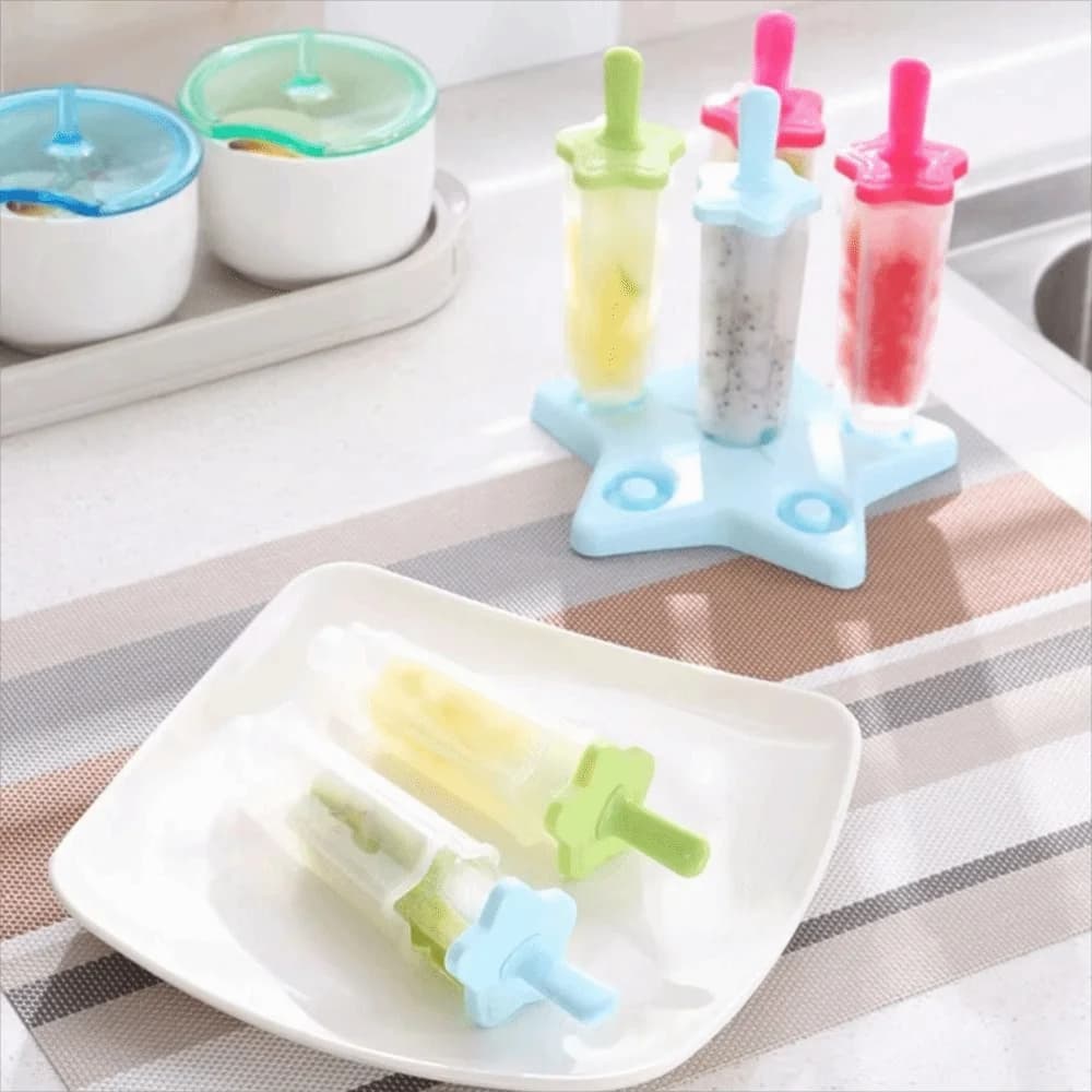 High Quality Reusable Ice Cream Molds Easy To Fall Off Food Grade Plastic Popsicle Mould Homemade Ice Lolly Maker Home Kitchen