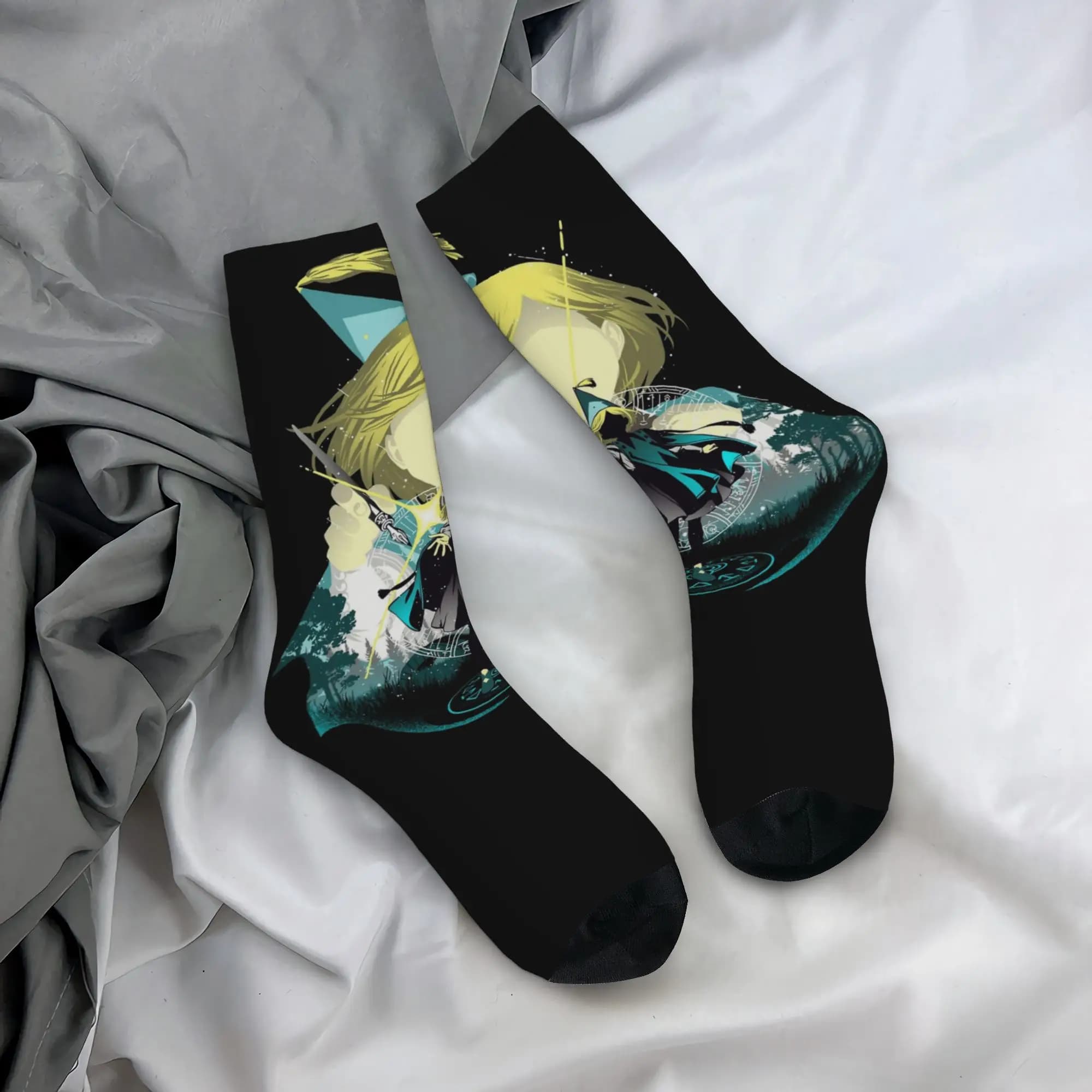 Autumn Winter Hip-hop Women Men Coco Witch Hat Atelier Anime Socks Non-slip Basketball Socks