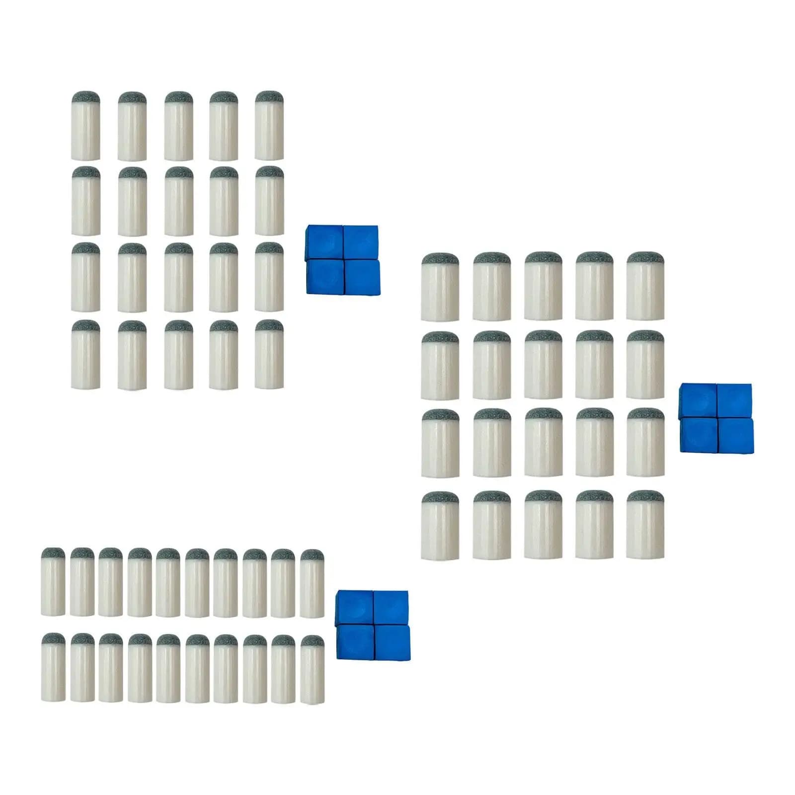 Billiard Cue Head Cover Protective Plastic Pool Stick Tip Replacement Kit with Chalk for Snooker Cue Accessories