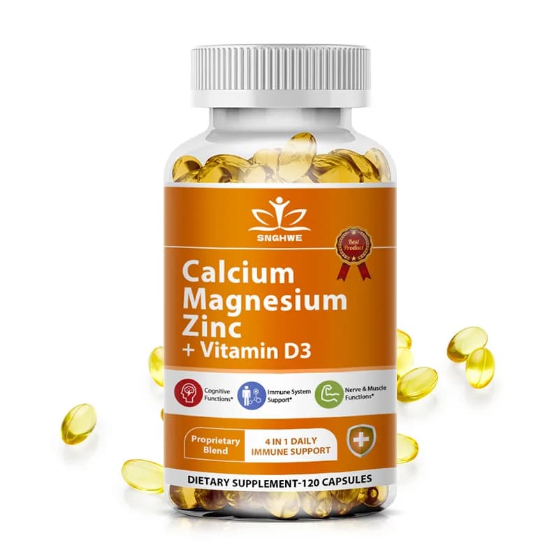 Supplement Calcium Magnesium Zinc D3 - Calcium 1000mg - Magnesium 400mg - Zinc 25mg Plus Vitamin D3 | Non GMO | Gluten Free