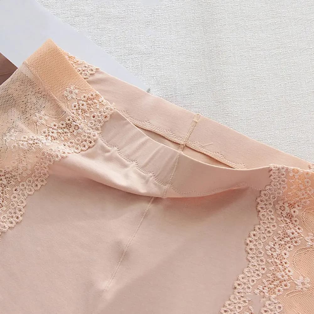 Transparent Large Size Safety Pants Lace Flower High Waist Lace Mesh Shorts Anti-glare Underwear Seamless Shorts Summer