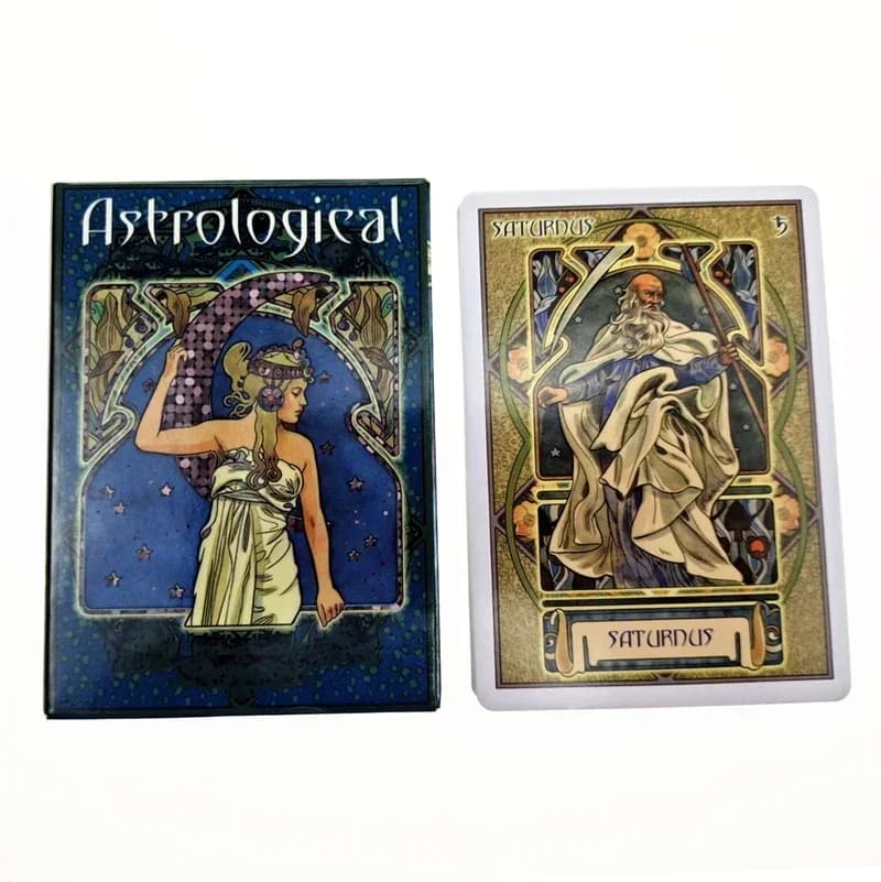 Carte oracolo astrologico Arte inchiostro epico strega cerchio della vita Glifi verdi lenormand Tarocchi Mazzo gioco da tavolo PDF Inglese Art Nouveau