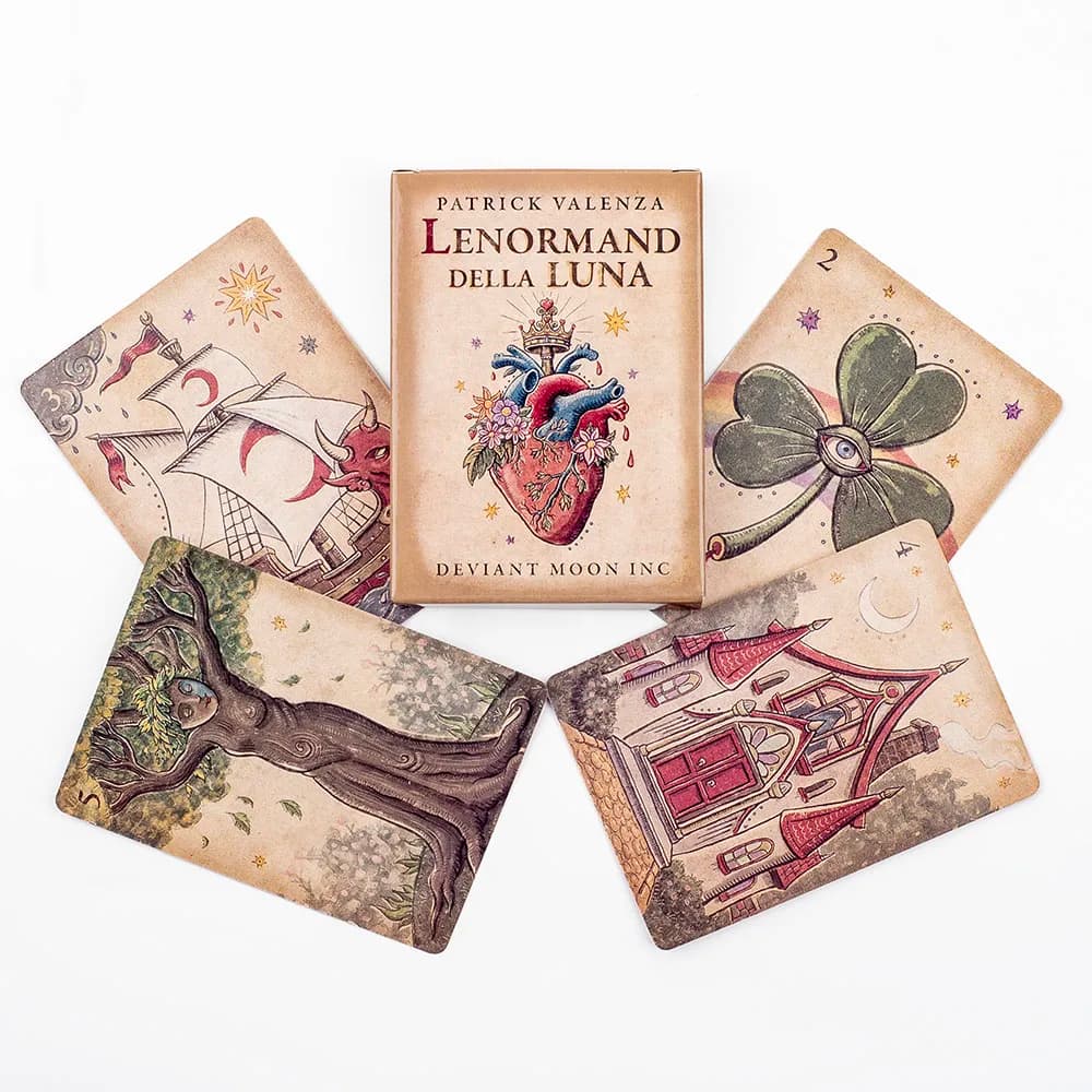 Lenormand Della Luna Tarot Deck 36 pezzi Carte dei Tarocchi per divinazione e oracolo, Gioco da tavolo per intrattenimento e feste 7.3*10.2cm