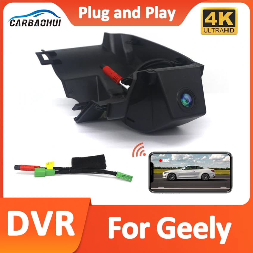 For Geely Tugella Xingyue FY11 2020-23 4K HD 2160P Plug and Play WiFi Auto DVR Video Dash Cam For Dvr Dashcam Control APP