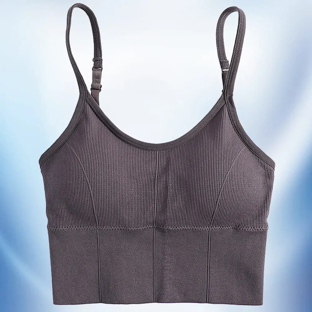 Reggiseno sportivo senza cuciture da 1 pezzo, traspirante, avvolgente, per yoga e fitness, elasticizzato, leggero, intimo estivo, viola