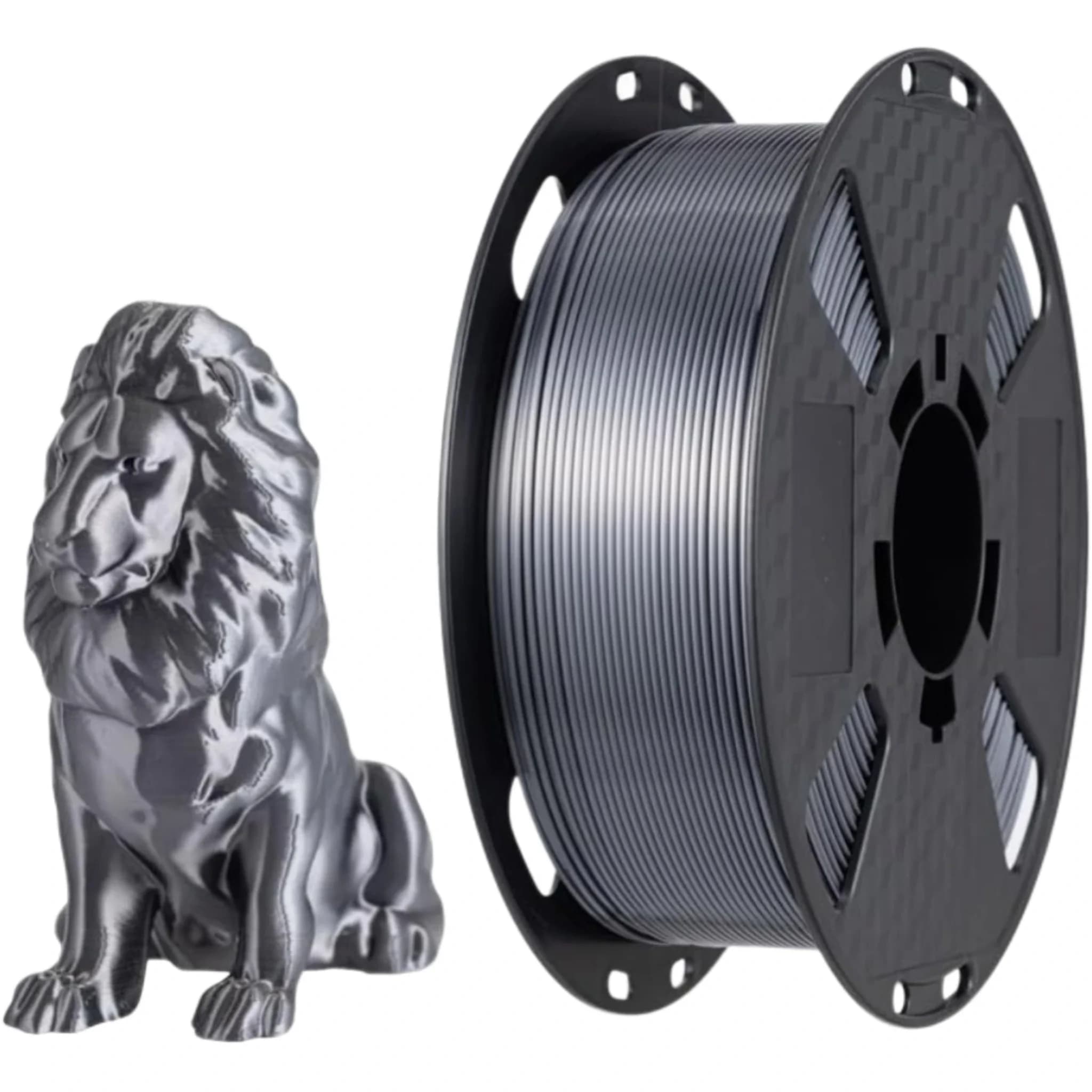 Filament PLA grey metallized silk 1.75 mm 1 kg 3D Printing Filament Gray silky PLA Gloss PLA Grey 3D Printer Material FDM 3D