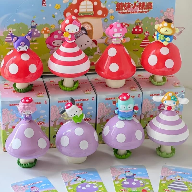 Genuino Sanrio Fungo Elfo Cieco Scatola Hello Kitty Kuromi Grande Orecchio Budino Pacha Cane Brutto Pesce Melodia Mistero Scatola Giocattolo Regali