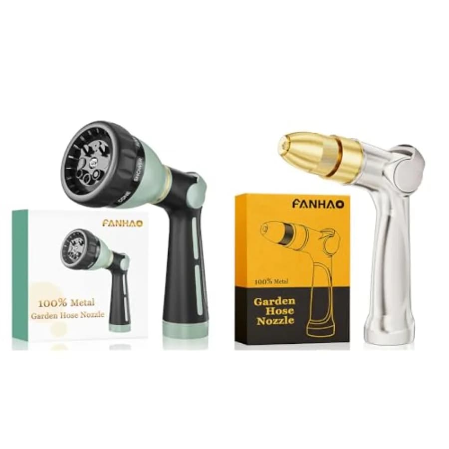 Metal Water Pipe Sprayer with 100 Throws and Metal Powder Control for Garden and External Use, Silver Color