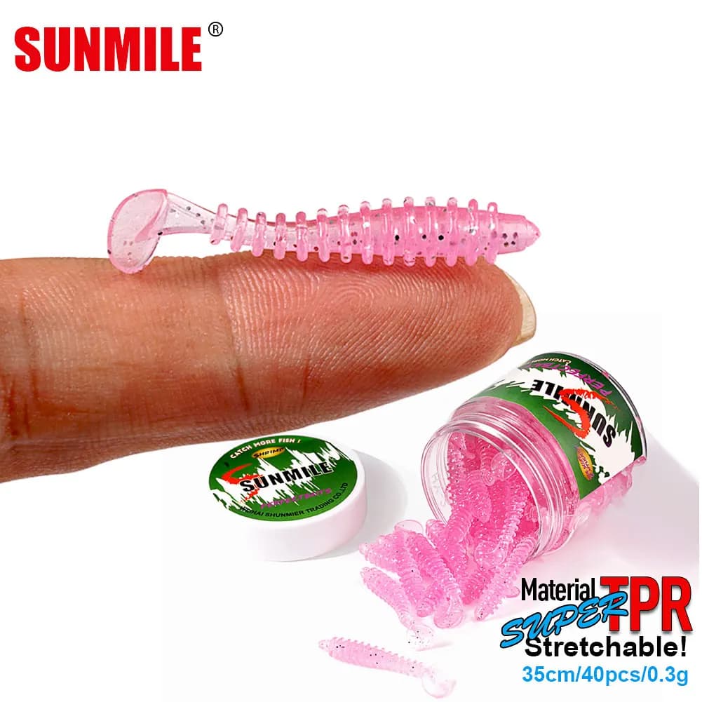SUNMILE Pesca Esca Morbida Verme Esche Artificiali 35mm/0.3g 30 pz/lotto Pesca Alla Roccia Wobblers Leurre Souple Richiamo Pesce Persico Trota Esche