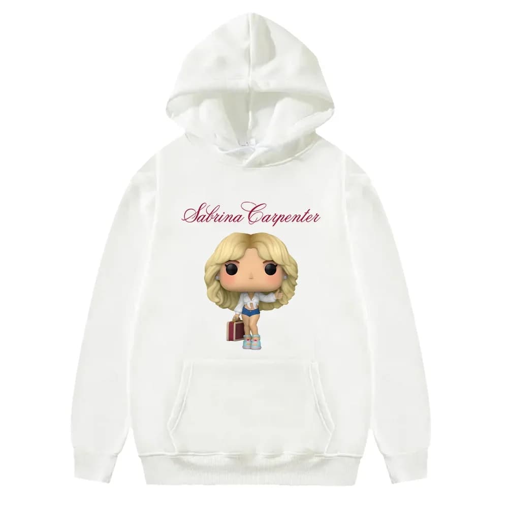 Sabrina Carpenter Manchild Doll Felpa con cappuccio con stampa di cartoni animati Felpa da donna da uomo Pullover a maniche lunghe unisex Kawaii Harajuku Abbigliamento