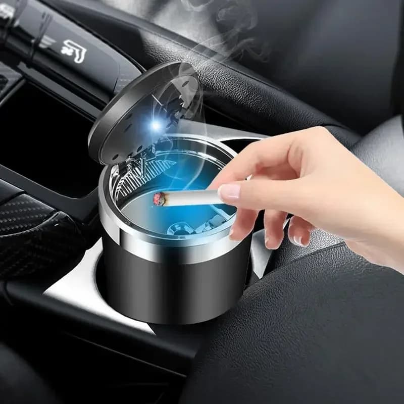 Posacenere per auto con luce a LED Posacenere portatile con vuoto Anti odore Nessun odore Portabicchieri per sedile Sigaro Sparts automatici Mini secchio per lettiera