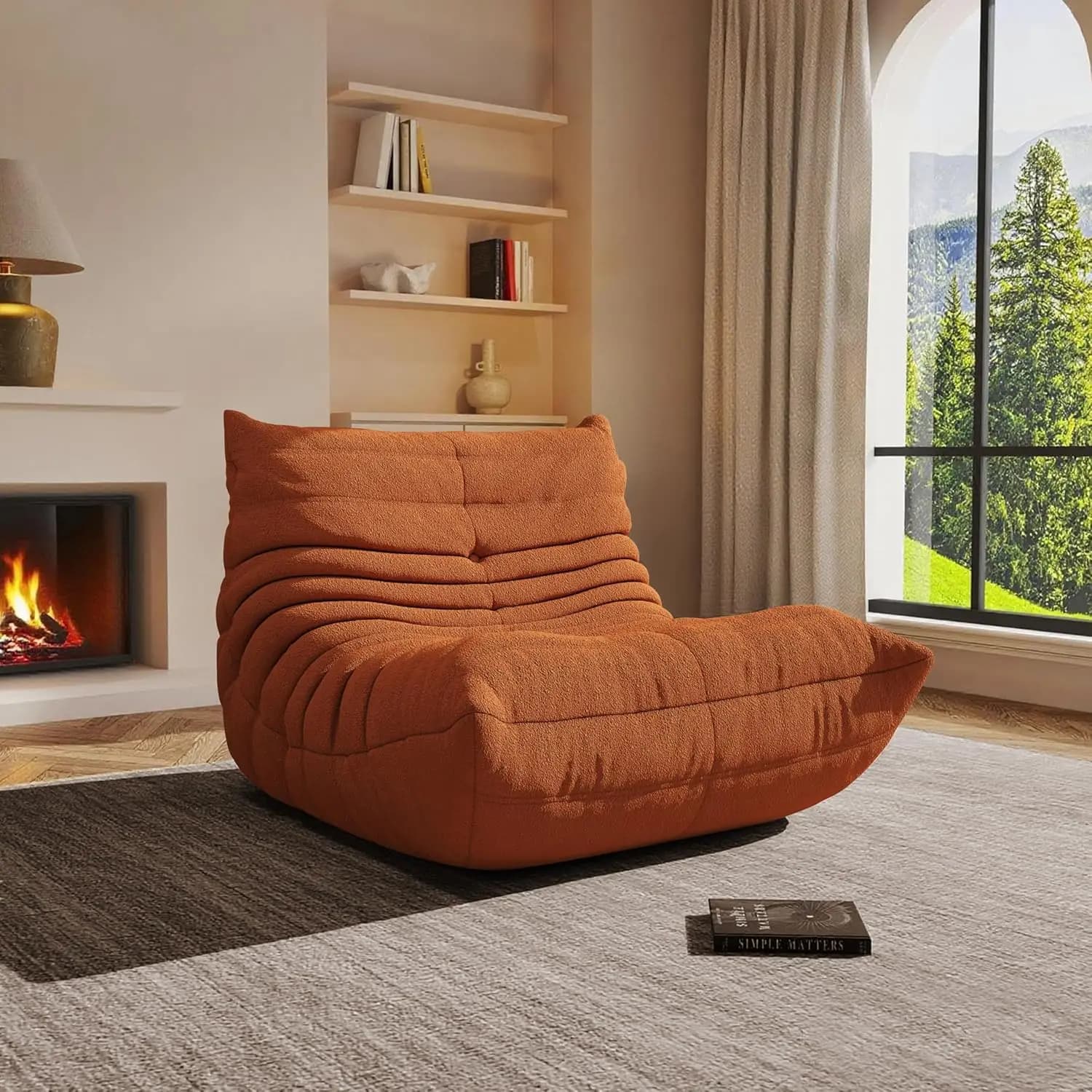 Poltrona Sacco in Memory Foam con Imbottitura in Pelliccia Sintetica, per Salotto, Camera da Letto, Ufficio, Piccola, Personalizzabile
